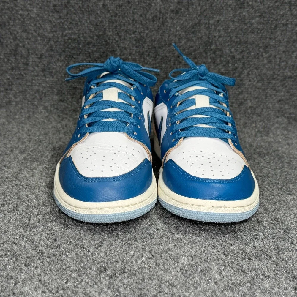 Jordan 1 Low Shoes Men's 9 Industrial Blue‎ White Retro Athletic Sneakers